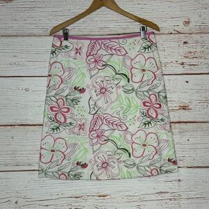 Tibi Floral Embroidered Skirt Sz 10